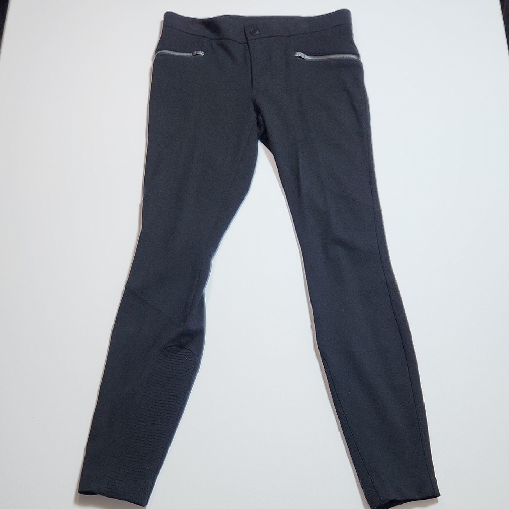 Athleta Black Moto Zip Pocket Leggings Women’s 2 - Picture 3 of 6